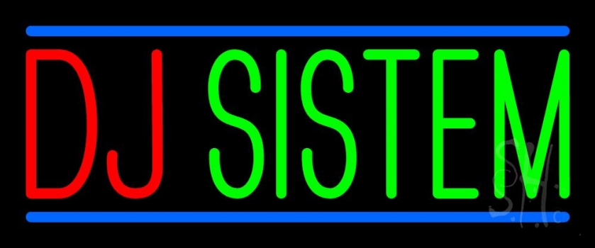 Dj System Block 3 Neon Sign
