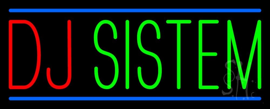 Dj System Block Neon Sign