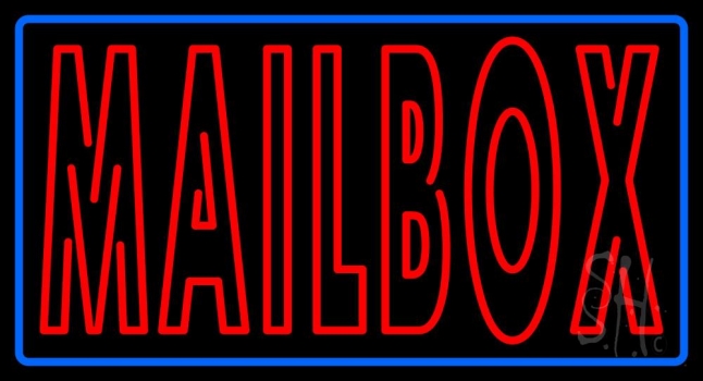 Double Stroke Red Mailbox Neon Sign