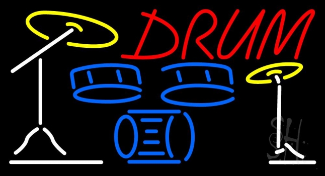 Drum Set 1 Neon Sign