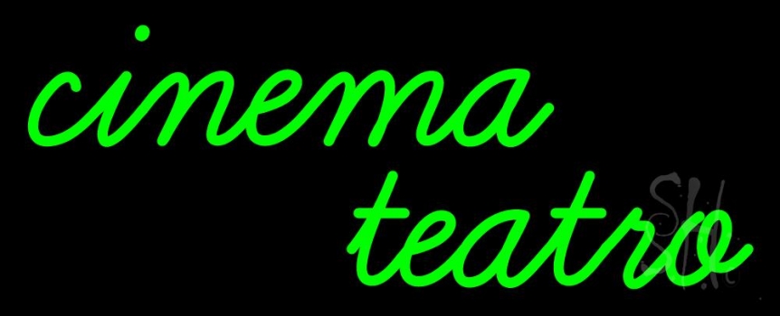 Green Cinema Teatro Neon Sign