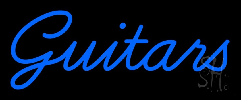 Guitar Cursive 1 Neon Sign