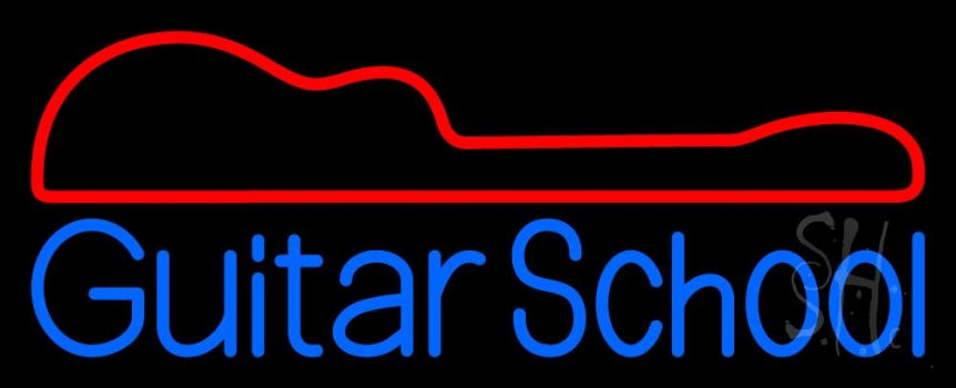 Blue Guitar School Neon Sign