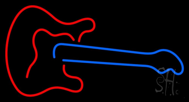Guitar With Logo Neon Sign