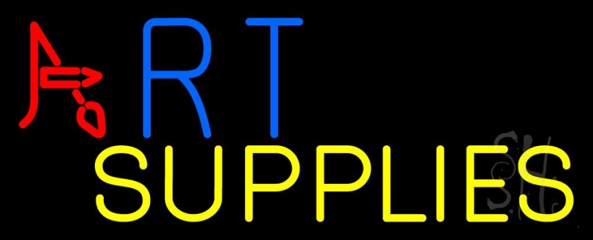 Multi Color Art With Yellow Supplies Neon Sign