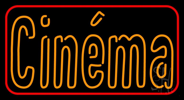 Orange Double Stroke Cinema Neon Sign