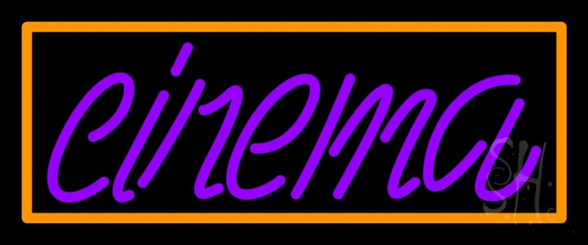 Purple Cinema With Border Neon Sign