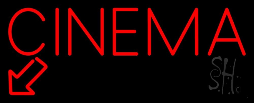 Red Cinema Here Neon Sign