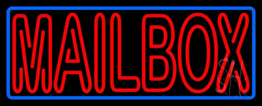 Red Double Stroke Mailbox Neon Sign