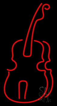 Red Guitar 3 Neon Sign