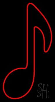 Red Music Note Neon Sign