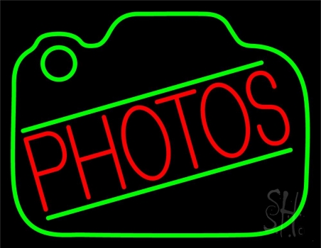 Red Photos Camera Neon Sign
