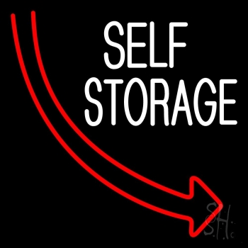 Self Storage Block Arrow Neon Sign