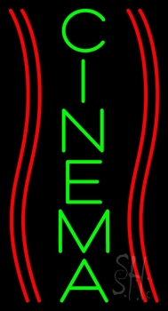 Vertical Green Cinema Block Neon Sign