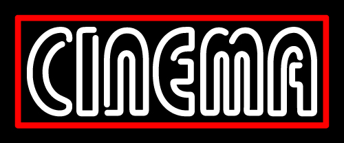 White Cinema With Border Neon Sign