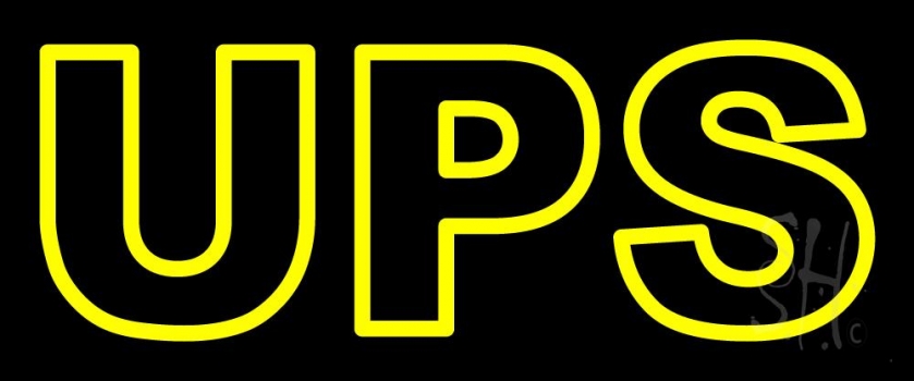 Yellow Ups Double Stroke Neon Sign