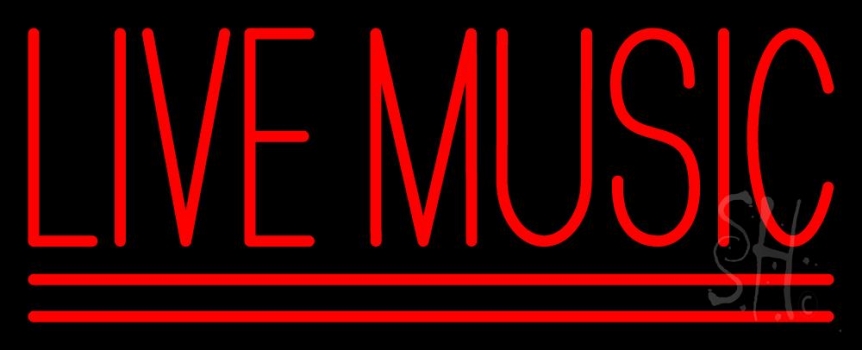 Block Live Music Red Neon Sign