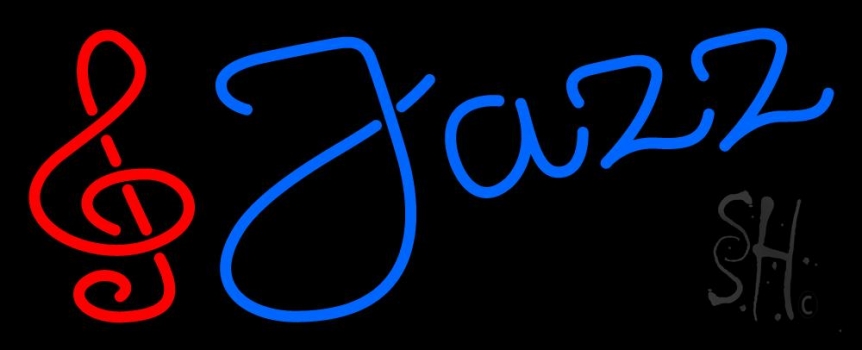 Blue Jazz With Note Neon Sign