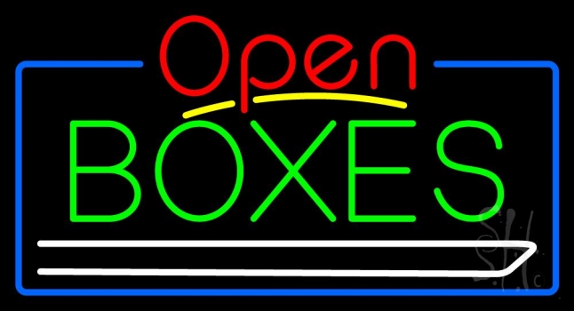 Boxes Double Stroke 4 Neon Sign