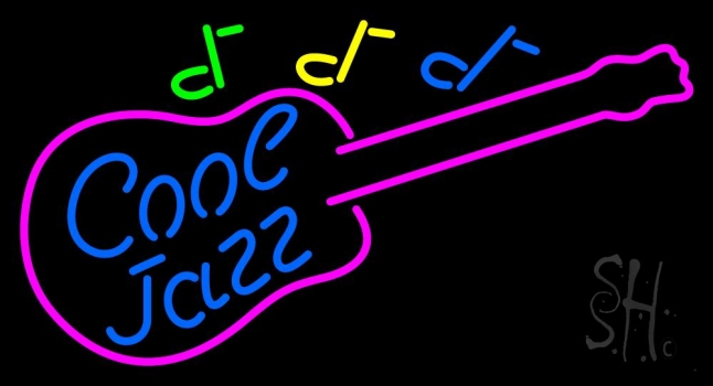 Cool Jazz Guitar Neon Sign