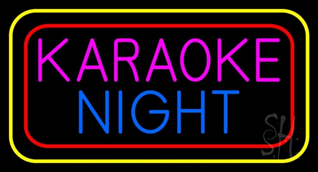 Karaoke Night Colorful Neon Sign