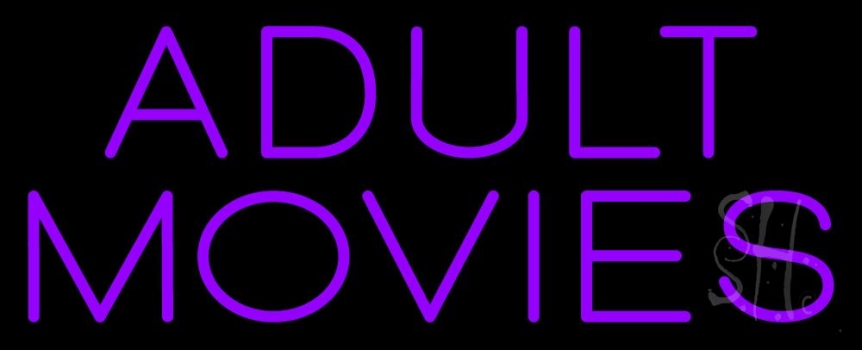 Purple Adult Movies Neon Sign