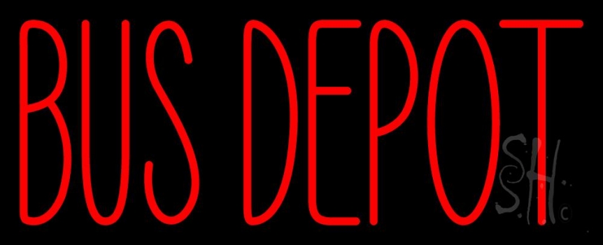 Red Bus Depot Neon Sign