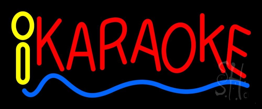 Red Karaoke Blue Line 1 Neon Sign