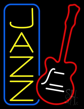 Vertical Jazz With Guitar 2 Neon Sign