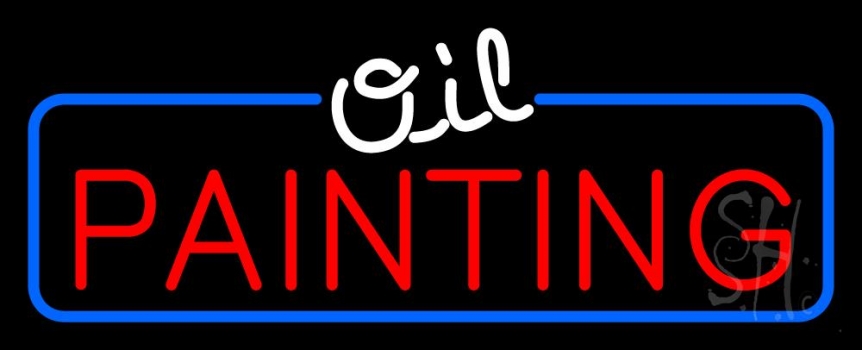 White Oil Red Painting Neon Sign