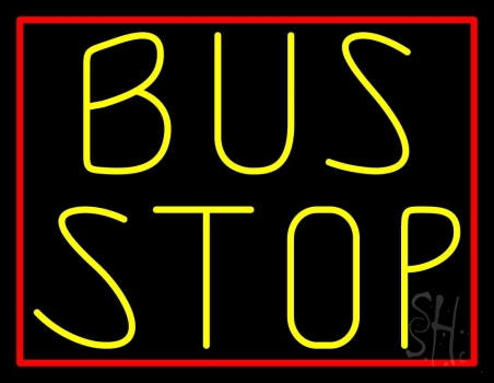 Yellow Bus Stop Neon Sign