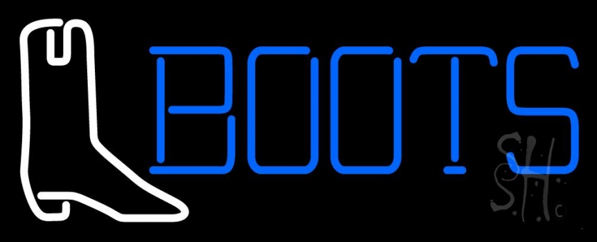 Blue Boots With Logo Neon Sign