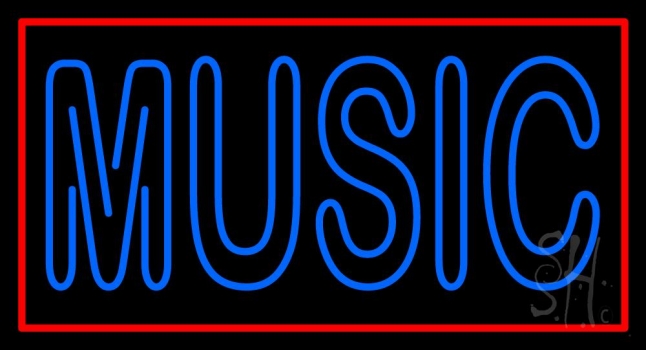 Blue Music Block Neon Sign