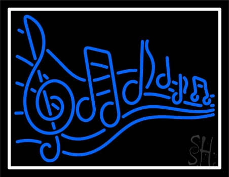 Blue Music Notes Neon Sign