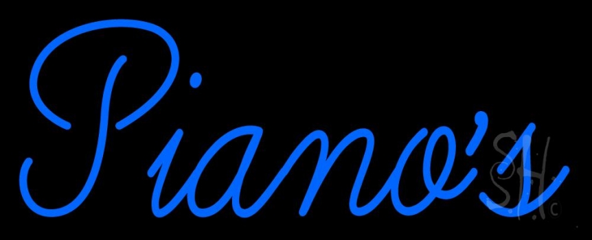 Blue Pianos Cursive 1 Neon Sign