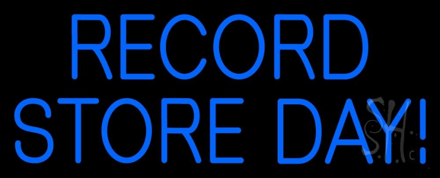 Blue Record Store Day Block Neon Sign