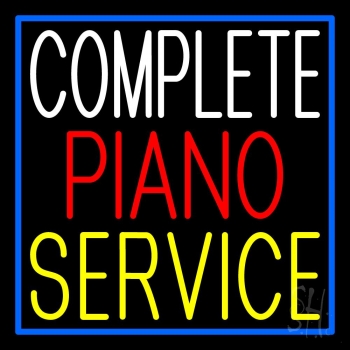 Complete Piano Service Blue Border 2 Neon Sign