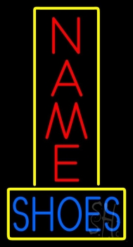 Custom Blue Shoes With Yellow Border Neon Sign