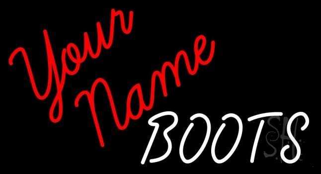 Custom Boots White Neon Sign
