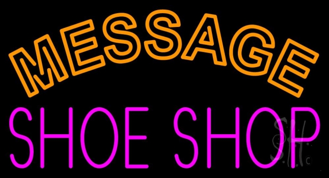 Custom Pink Shoe Shop Block Neon Sign