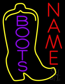 Custom Purple Boots Block Neon Sign