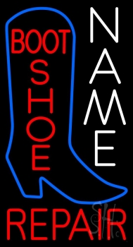 Custom Red Boot Shoe Repair Block Neon Sign