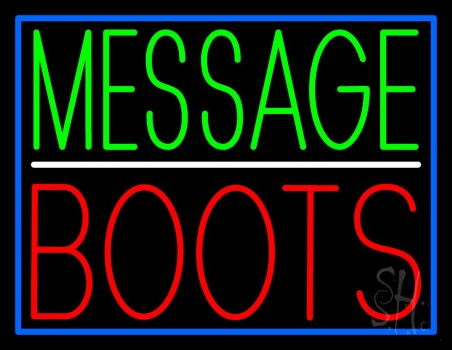 Custom Red Boots With Blue Border Neon Sign