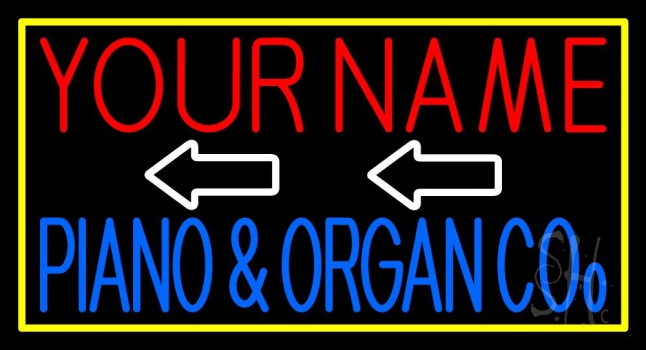 Custom Blue Piano And Organco With Border Neon Sign