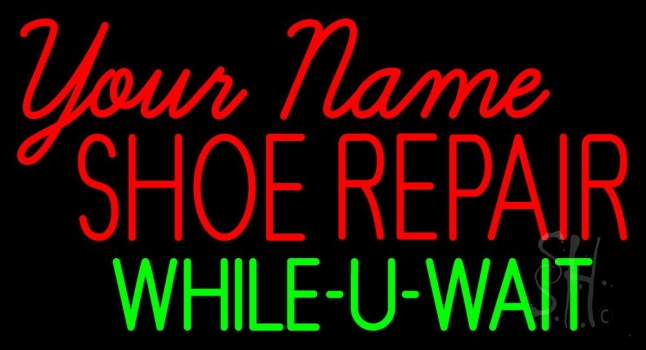 Custom Shoe Repair While You Wait Neon Sign
