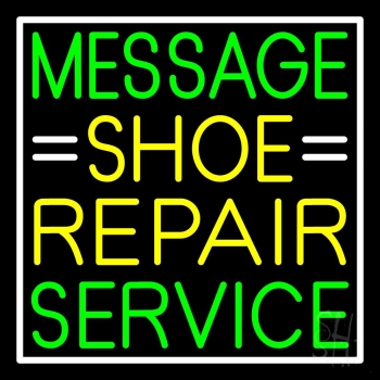 Custom Yellow Shoe Repair Green Service Neon Sign
