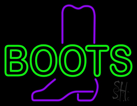 Green Boots Neon Sign