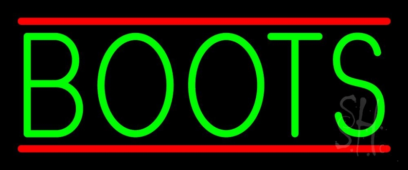Green Boots With Line Neon Sign