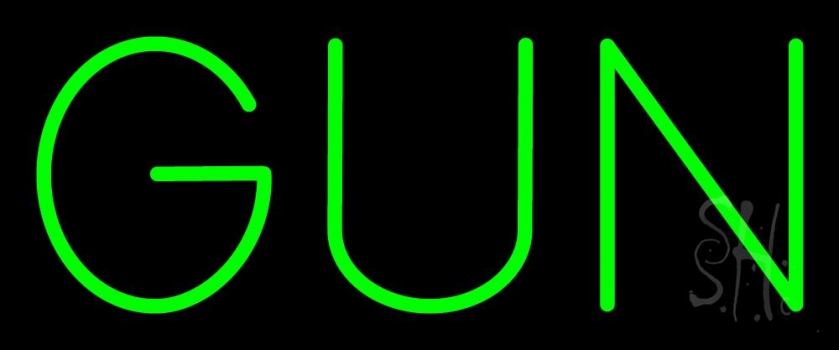 Green Gun Neon Sign