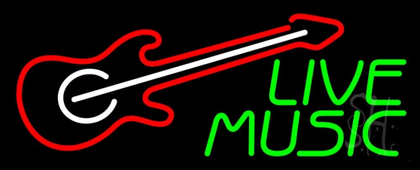 Green Live Music 2 Neon Sign